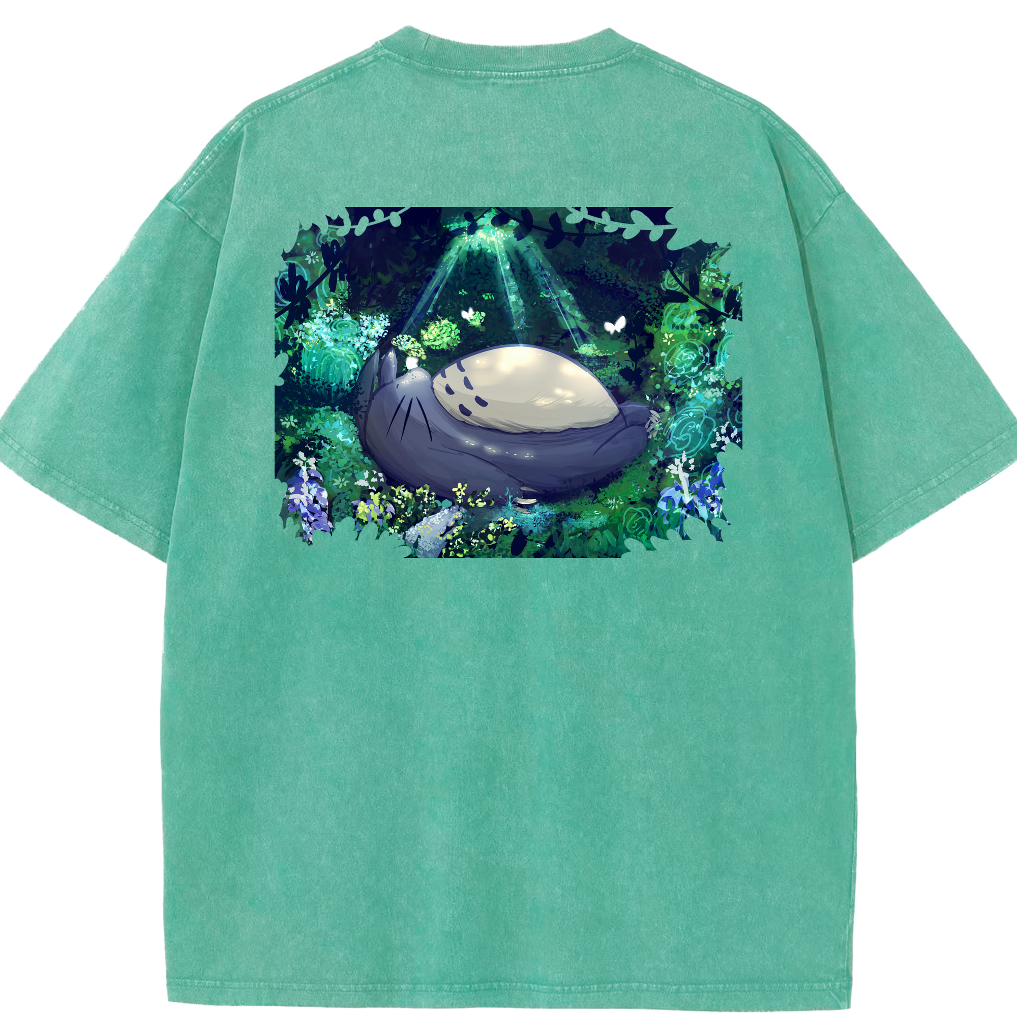 （画像用） となりのトトロ 草壁メイ 草壁サツキ My Neighbor Totoro Satsuki Kusakabe Mei Kusakabe 綿100% ヴィンテージ風 半袖Tシャツ（背面プリント）